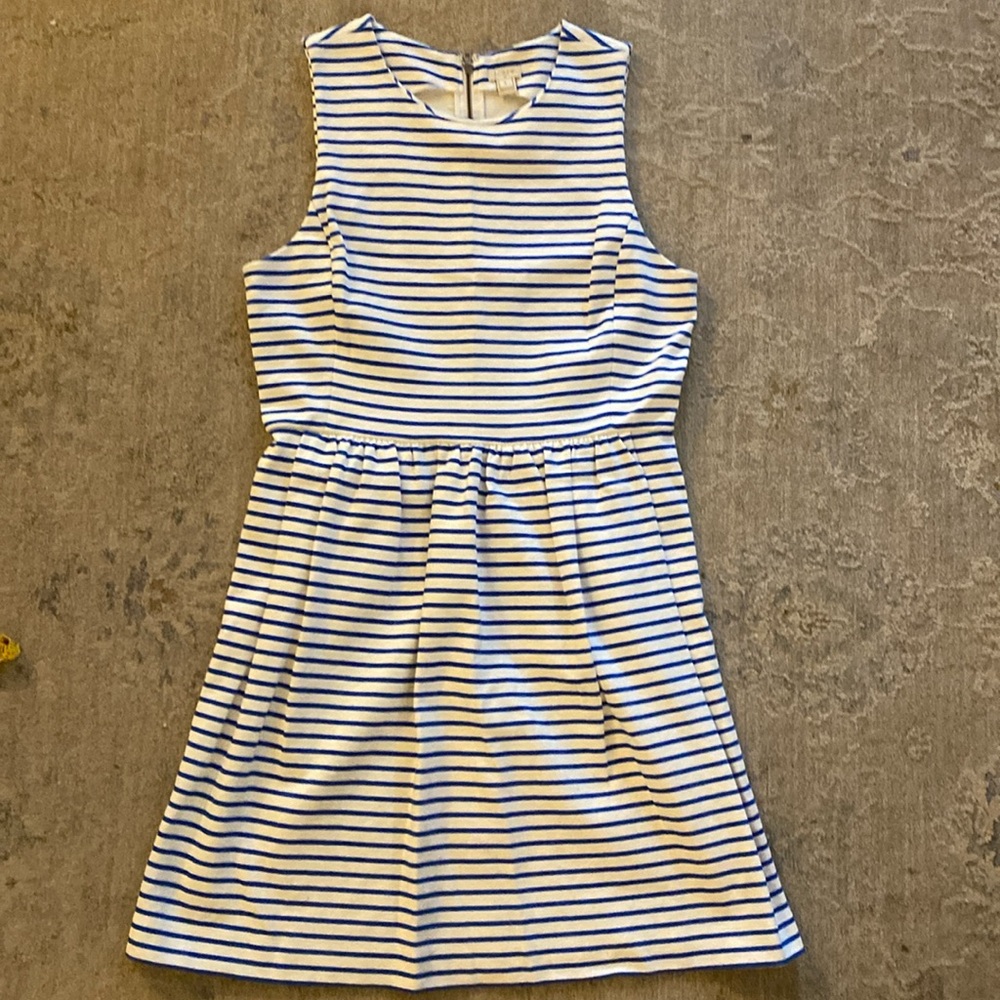 J Crew Factory Striped Pleated Ponte Dress - Size L